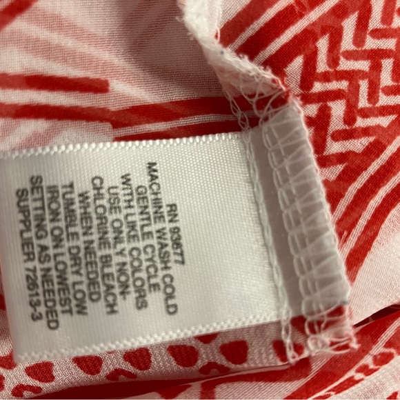 Liz Claiborne blouse, red & white, L - Picture 4 of 5